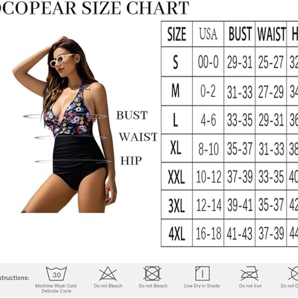 Women’s Tummy Control Ruched Halter Push Up One Piece Bathing Suit - Picture 4 of 9